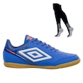 Kit Chuteira de Futsal Adulto Adamant Masterclass Club E Meião - Umbro AZUL/BRANCO