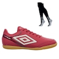 Kit Chuteira de Futsal Adulto Adamant Masterclass Club E Meião - Umbro VERMELHO/BRANCO