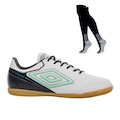 Kit Chuteira de Futsal Adulto Adamant Masterclass Club E Meião - Umbro BRANCO/PRETO