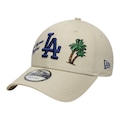Boné Adulto New Era 940 Los Angeles Dodgers Aba Curva BEGE