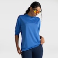Opção de cor AZUL de Camiseta ML Dry Lisa Proteção Solar Treino Feminina