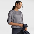Opção de cor CHUMBO de Camiseta ML Dry Lisa Proteção Solar Treino Feminina