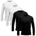 Kit 4 Camisetas Manga Longa Dry Lisa Treino Masculino PRETO/BRANCO