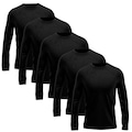 Kit 5 Camisetas Manga Longa Dry Lisa Treino Masculino PRETO