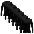 Kit 6 Camisetas Manga Longa Dry Lisa Treino Masculino PRETO