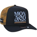 Boné Adulto McLaren Mônaco A-Frame F1 Team New Era Ajustável Fit 9Forty Aba Curva AZUL ESC/MARROM