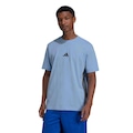Camiseta adidas M/C Essentials 3 Stripes - Masculina AZUL CLARO/PRETO