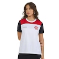 Camiseta do Flamengo Fulgor Braziline  - Feminina BRANCO/VERMELHO