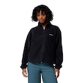 Jaqueta Feminina Columbia Fleece Style com Zíper PRETO/BRANCO