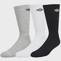 Kit com 3 Pares de Meia Cano Alto Converse Skate Black White Grey - Unissex PRETO