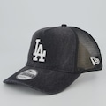 Boné Adulto New Era Los Angeles Dodgers MLB Trucker Aba Curva PRETO