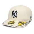 Bone New Era 59FIFTY Retro Crown MLB New York Yankees BASEBALL STICH Masculino BEGE