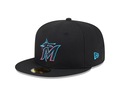 Bone New Era 59FIFTY MLB Miami Marlins Masculino PRETO