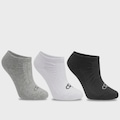 Kit de 3 Meias Invisível sem Fleece Olympikus Cano Curto Unissex BRANCO