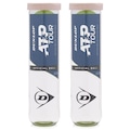 Bola de Tênis Dunlop ATP Tour All Court - Tubo Com 4 Bolas - Pack Com 2 Tubos VERDE