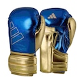 Luva de Boxe adidas em Couro Hybrid 500 V - Adulto AZUL/OURO
