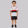 Kit Uniforme do Flamengo infantil adidas II 2026 BRANCO
