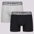 Kit de 2 Cuecas Boxer Lupo Com Elastano - Adulto CINZA
