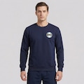 Blusão de Moletom do Grêmio Escudo Retrô - Masculina AZUL ESCURO