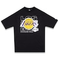 Camiseta New Era Regular Los Angeles Lakers NBA Masculina PRETO