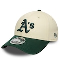 Boné New Era 9Forty M-CROWN Oakland Athletics MLB Unissex BEGE