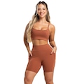 Short Bolsos Cintura Alta Mvb Modas - Feminina MARROM