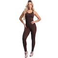 Macacão Fitness Mvb Modas Feminino MARROM