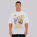 Camiseta New Era Los Angeles Lakers NBA Core Fan Oversized Masculina BRANCO