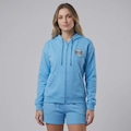 Jaqueta Moletom Grêmio Logo Feminina AZUL CLARO