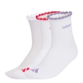 Kit Meias Cano Médio adidas com 3 Pares Feminino BRANCO/ROXO CLA
