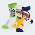 Kit Meias adidas Pixar Toy Story com 3 Pares Infantil CINZA CLA/AMAREL CLA