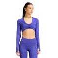 Camiseta Manga Longa adidas PrimeLift Workout Snake Twist Reversible Feminina ROXO CLA/ROXO