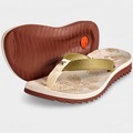 Chinelo Kenner Kyra Slim Estampada - Feminino BRANCO/OURO