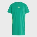 Vestido adidas Essentials 3 Listras Feminino VERDE/AMARELO