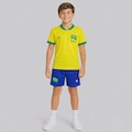 Kit Uniforme do Brasil Flag Infantil AMARELO