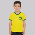 Camisa Brasil Flag Infantil AMARELO