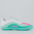 Chuteira Society Infantil Adidas F50 Messi Club BRANCO