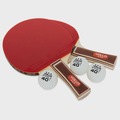 Kit Profissional Tênis de Mesa Ping Pong 2 Raquetes Impulse ITTF e 3 Bolas Vollo VERMELHO