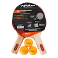 Conjunto Poker Tênis de Mesa Effect II 2 Raquetes e 3 Bolas LARANJA