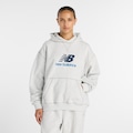 Casaco New Balance Com Capuz Athletics Logo Feminino CINZA