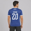 Camisa FutFanatics Brasil Canarinho 20 Estêvão Masculina AZUL