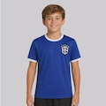 Camisa FutFanatics Brasil Canarinho Infantil AZUL