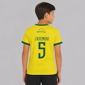 Camisa Brasil Canarinho 5 Casemiro FutFanatics Infantil AMARELO