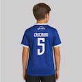 Camisa FutFanatics Brasil Canarinho 5 Casemiro Infantil AZUL