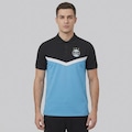 Camisa Polo Grêmio Piquet Tricolor FutFanatics Masculina AZUL