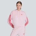 Jaqueta adidas 3 Stripes com Capuz Feminina ROSA