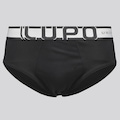 Cueca Slip Lupo Algodão com Elastano Logo Masculina PRETO