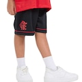 Bermuda do Flamengo Raio Básica Braziline - Infantil PRETO/VERMELHO