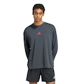Camiseta Manga Longa Running State Of Mind adidas - Masculina CINZA/VERMELHO
