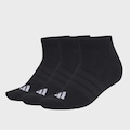 Kit Meias adidas Essentilas com 3 Pares Cano Baixo - Unissex PRETO